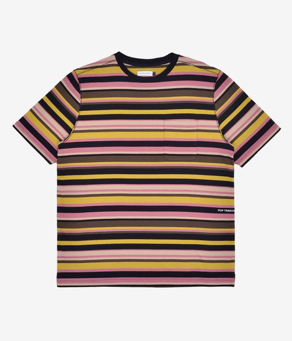 Pop Trading Company Striped Pocket T-Shirt (black multi)