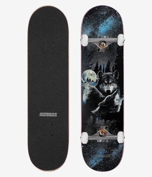 skatedeluxe Wolves 8" Complete-Skateboard (black)