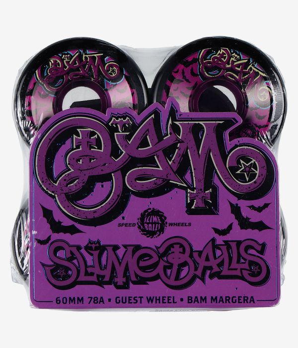 Santa Cruz Bam Margera Guest OG Slime Slime Balls Wheels (black) 60 mm 78A 4 Pack