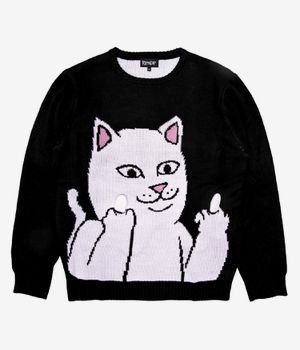 RIPNDIP Lord Nermal Flippy Knitty Sweatshirt (black)