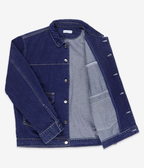 Pop Trading Company Full Button Denim Jacket (rinsed denim)