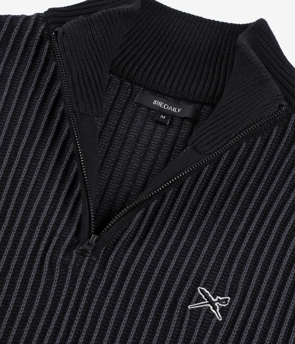 Iriedaily La Flag 1/4-Zip Felpa (black anthracite)