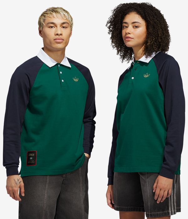 adidas Tyshawn Rugby Sweatshirt (collegiate green legend ink)