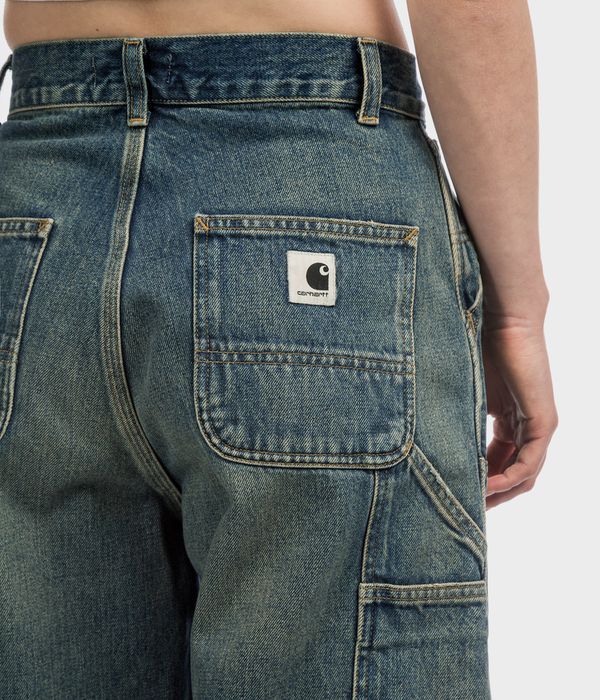 Carhartt WIP W' Brandon Double Knee Pant Smith Jeans women (blue worn used wash)