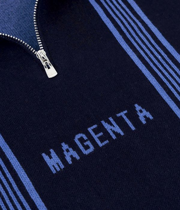 Magenta 1984 Knit Polo Sweatshirt (blue)