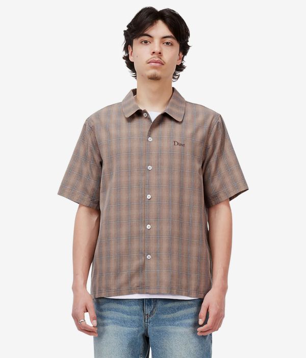 Dime Plaid Button Up Shirt (brown)