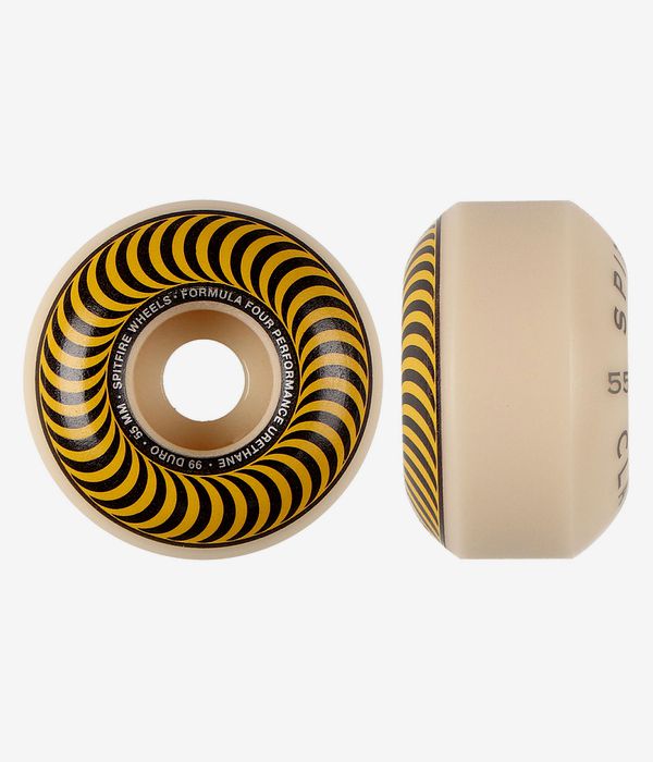 Spitfire Formula Four Classic Rollen (white yellow) 55 mm 99A 4er Pack