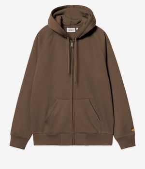 Carhartt WIP Chase Bluza z Kapturem na Zamek (chocolate gold)