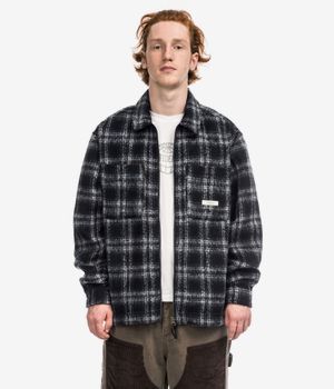 Element Fuzzy Check Zip Overshirt Giacca (brushed plaid dark slate)