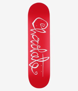 Chocolate Perez OG Script 8" Skateboard Deck (red)