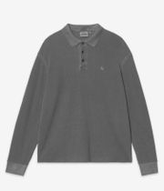 Carhartt WIP Waffle Rugby Polo-Shirt (black garment dyed)