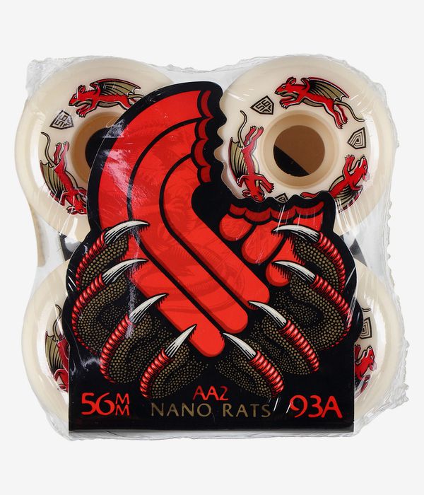 Powell-Peralta Dragons Nano Rat AA2 Asymmetrical Wide Ride Wheels (offwhite) 56 mm 93A 4 Pack