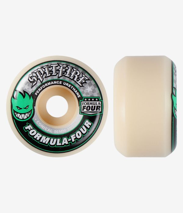 Spitfire Formula Four Conical Wheels (natural green) 56mm 101A 4 Pack