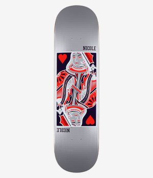 Real Nicole Queen Of Hearts Twin Nose 8" Planche de skateboard (grey)