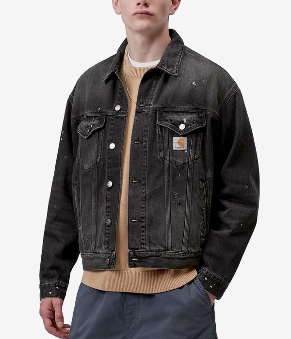 Carhartt WIP Helston Jacket (black destroy wash splatter)