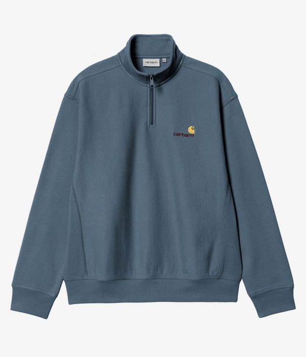 Carhartt WIP American Script Half Zip Sweater (office blue)