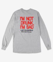 Fucking Awesome Drunk And Sad Longues Manches (heather grey)