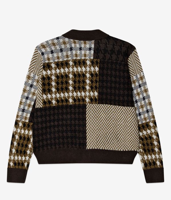 Obey Patchwork Cardigan (brown multi)