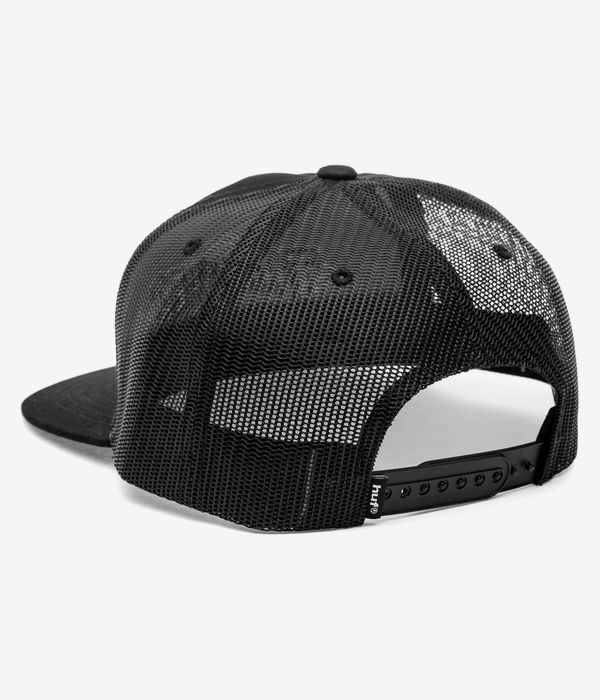 HUF x Thrasher Logo Twill Trucker Casquette (black)
