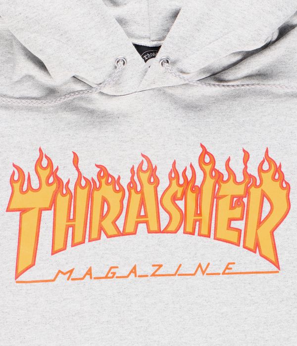 Thrasher Flame sweat à capuche (heather grey)