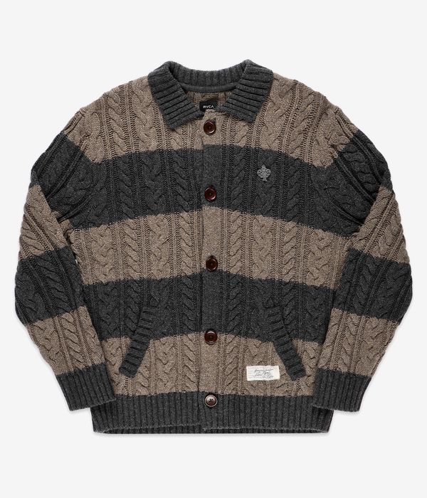 RVCA Chefs Kiss Veste (camel charcoal heather stripe)