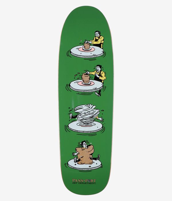 Passport Art Dept. Series Throwing Clay Spade 8.875" Skateboard Deck (green)