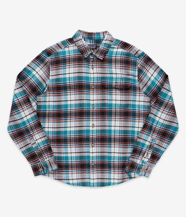 Patagonia Cotton In Conversion LW Fjord Flannel Camicia (lavas belay blue)