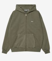 Obey Lowercase Pigment Felpa Hoodie con zip (pigment deep lichen green)