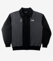 SOUR SOLUTION Collar Quarter Zip Sweatshirt (black grey)