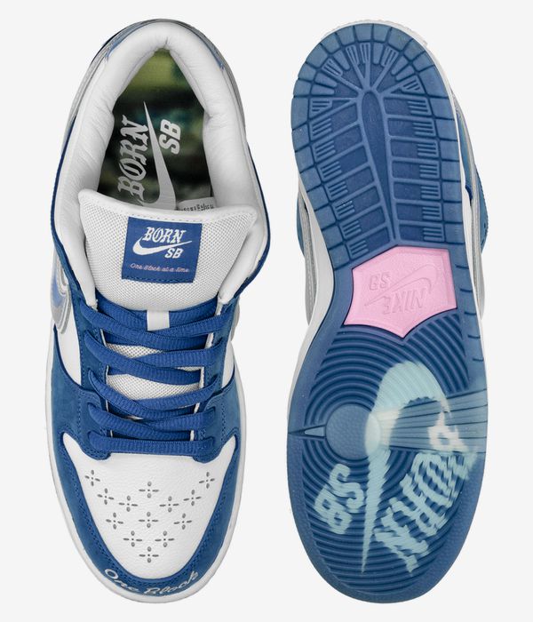 Nike SB x Born X Raised Dunk Low Pro Shoes - Deep Royal / White