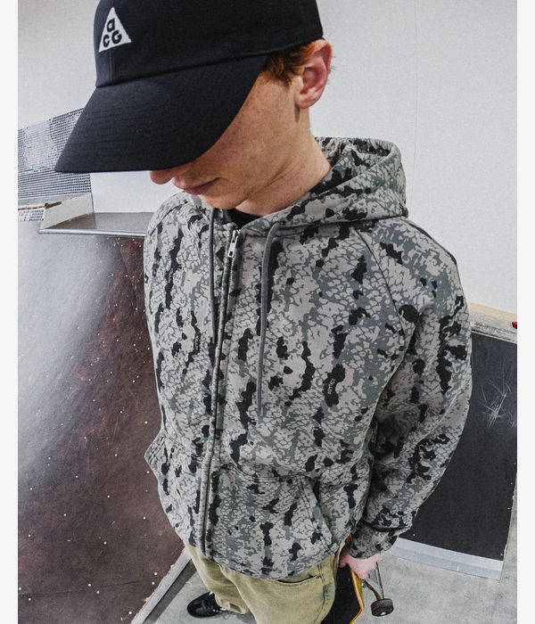 Butter Goods Lowland Camo Sudadera con cremallera (washed black)
