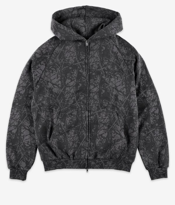 Butter Goods Woods Camo Zip-Hoodie (washed black)