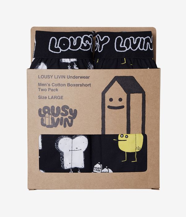 Lousy Livin Toast & Zitrone Boxershorts (black) 2 Pack