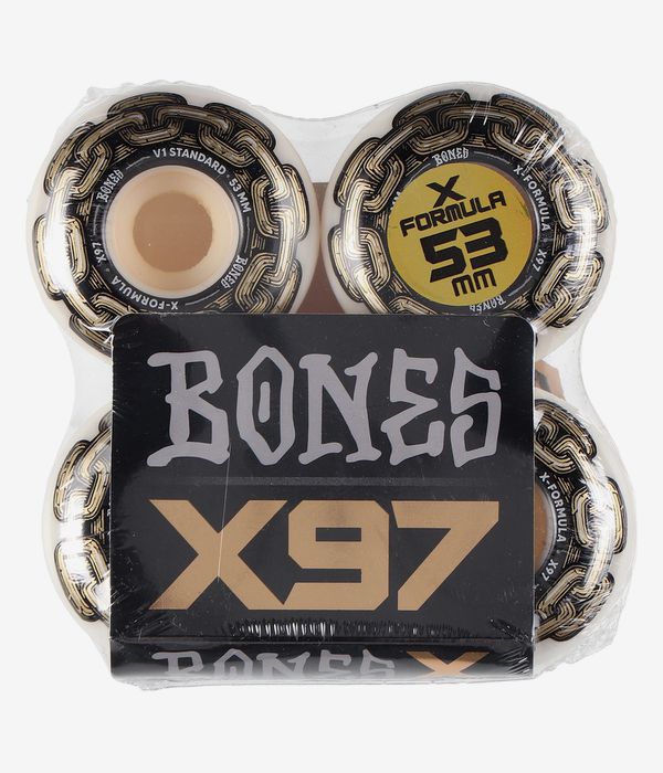 Bones Gold Chain X Formula V1 Wheels (white) 53 mm 97A 4 Pack
