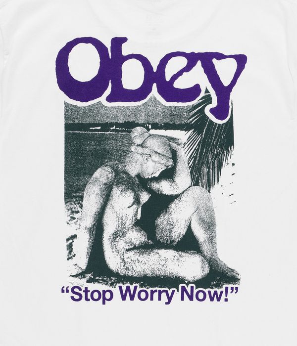 Obey Stop Worry Now T-Shirt (white)