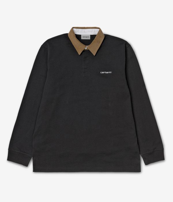 Carhartt WIP Cord Rugby Polo Longues Manches (black hamilton brown white)