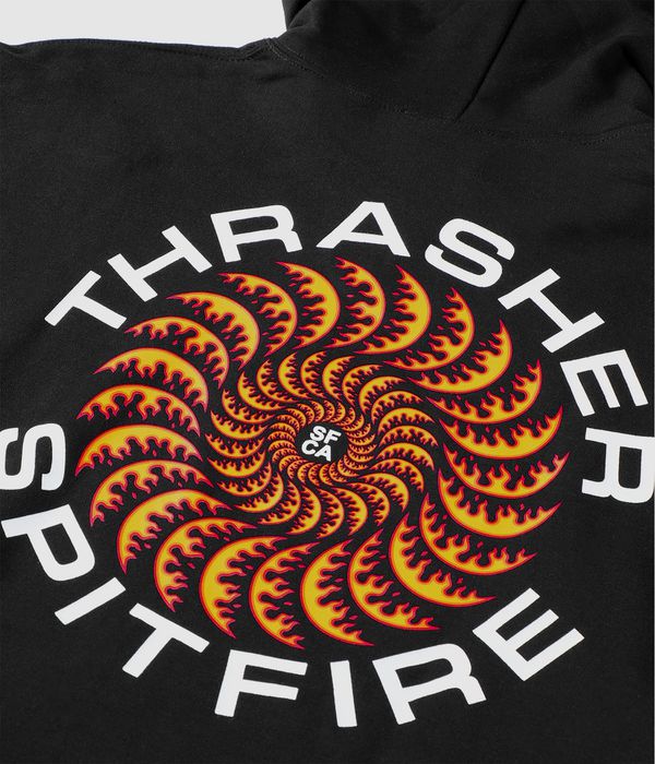 Thrasher x Spitfire Classic Swirl Felpa Hoodie (black)