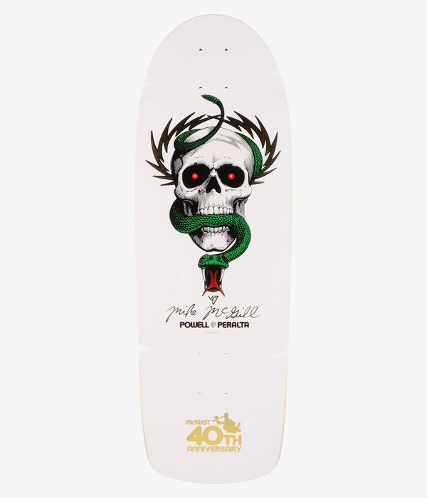 Powell-Peralta McGill O.G. Skull & Snake Shape 160 10" Skateboard Deck (white)