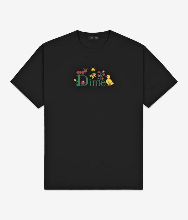 Dime Classic Cross Stitch T-Shirty (black)