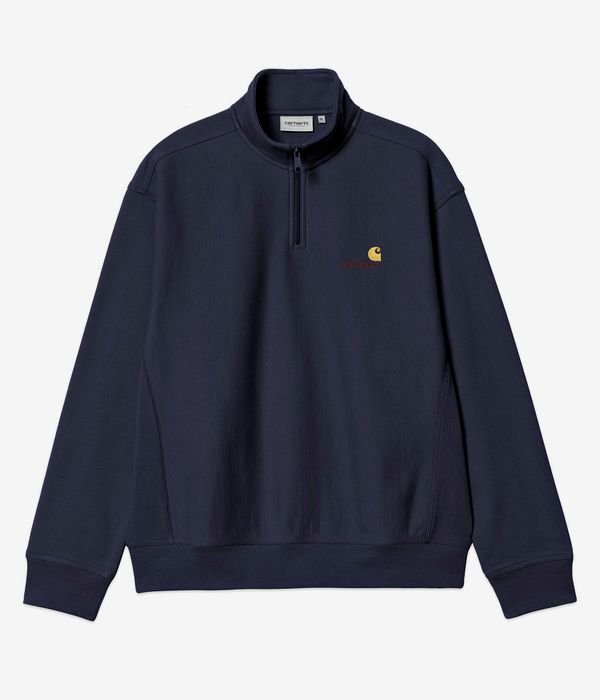 Carhartt WIP American Script Half Zip Sweatshirt (deep night)