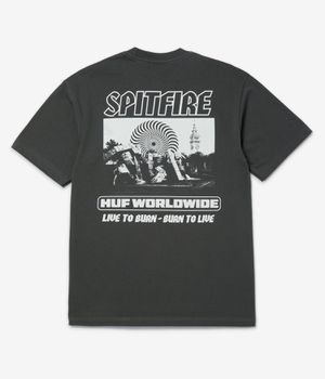 HUF x Spitfire Burn Heavyweight T-Shirt (washed black)