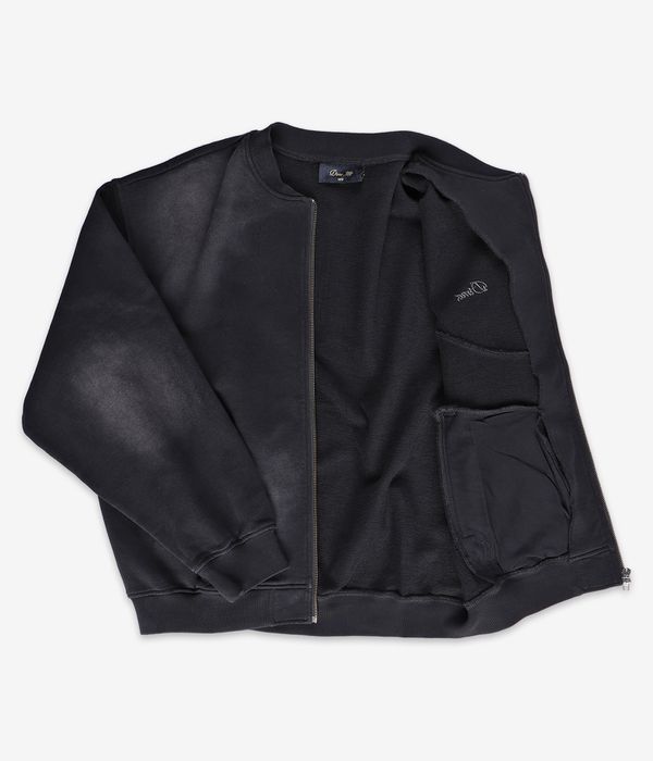 Dime Faded Fleece Bomber Jacket (black)