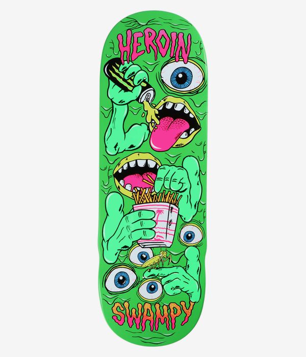 Heroin Skateboards Swampy Mutate Or Die 10.25" Skateboard Deck (green)