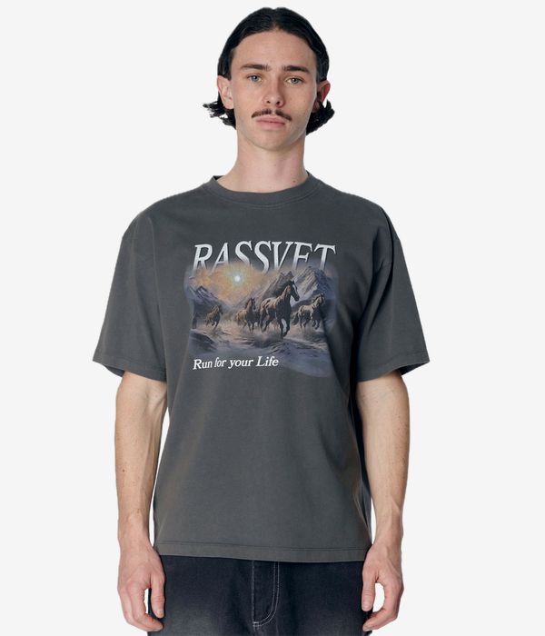RASSVET | PACCBET Horses Knit T-Shirt (black)