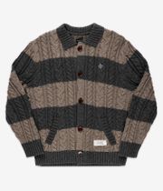 RVCA Chefs Kiss Strickjacke (camel charcoal heather stripe)