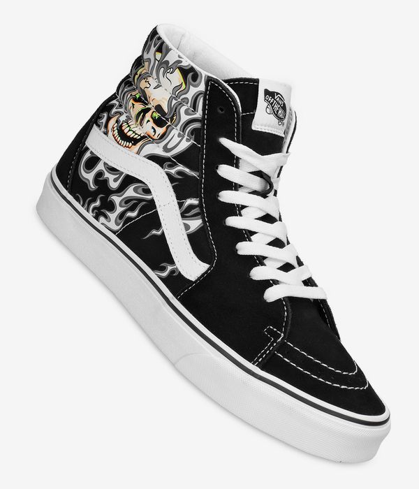 Vans Sk8 Hi Flame Shoes (suede white/white)