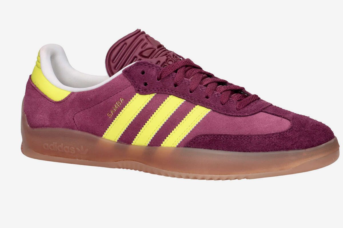 adidas Skateboarding Puig Samba Shoes (maroon semi solar yellow shadow)
