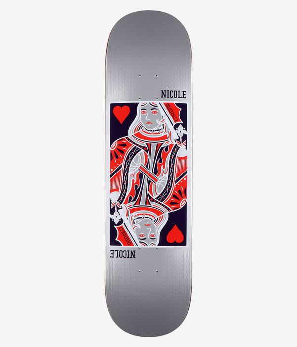 Real Nicole Queen Of Hearts Twin Nose 8" Planche de skateboard (grey)