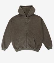 Passport Solid Workers Zip-Sweatshirt avec capuchon (washed bark)