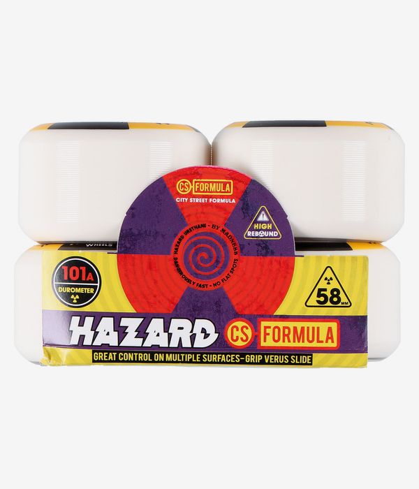 Madness Hazard Radio Active CS Conical Ruote (white) 58mm 101A pacco da 4